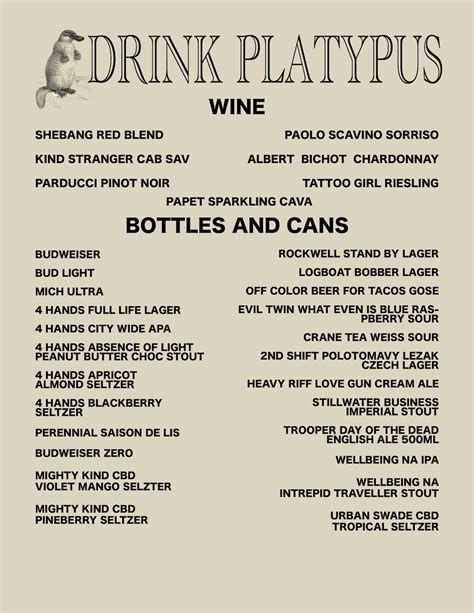 Menu 1 — platypus.
